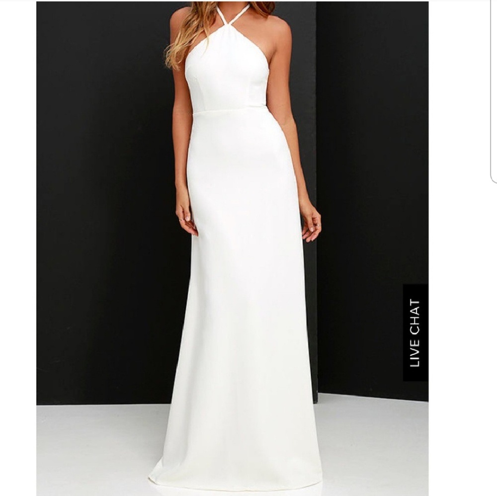 NWOT Lulu's 'Tour de France' Ivory Maxi Dress